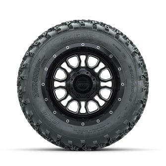 GTW Volt Machined/Black 12 in Wheels with 22x11.00-12 Rogue All Terrain Tires – Full Set