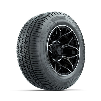 Set of (4) 12 in GTW Stellar Machined & Black Wheels with 215/50-R12 Fusion S/R Street Tires