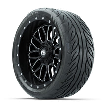 Set of (4) 14 in GTW® Helix Machined & Black Wheels with 205/40-R14 Fusion GTR Street Tires