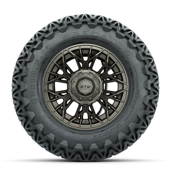 Set of (4) 12 in GTW Stellar Matte Bronze Wheels with 23x10.5-12 Predator All-Terrain Tires