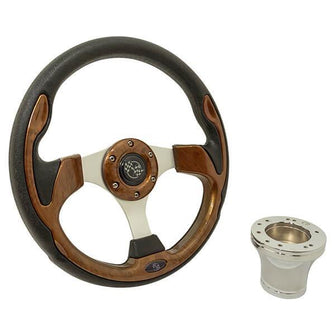 Club Car Precedent GTW Woodgrain Rally Steering Wheel Kit (Fits 2004-Up)