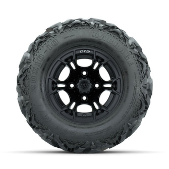 GTW Spyder Matte Black 10 in Wheels with 20x10-10 Barrage Mud Tires  Full Set