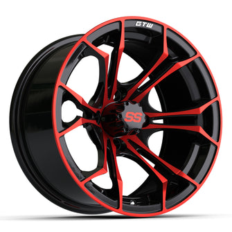 14" GTW Spyder Black with Red Accents Wheel