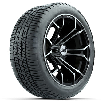 GTW Spyder Machined/Black 14 in Wheels with 205/30-14 Fusion Street Tires  Full Set