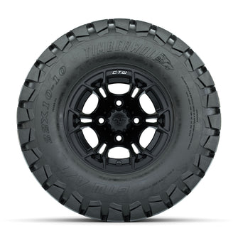 GTW Spyder Matte Black 10 in Wheels with 22x10-10 Timberwolf All Terrain Tires  Full Set