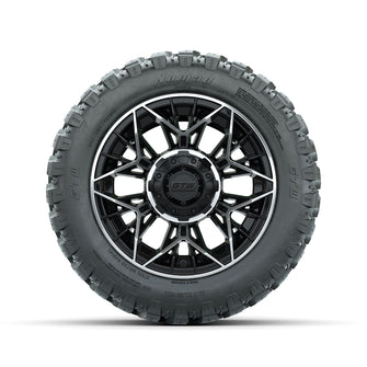 Set of (4) 12 in GTW Stellar Machined & Black Wheels with 22x11-R12 Nomad All-Terrain Tires