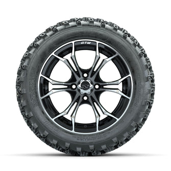 GTW Spyder Machined/Black 14 in Wheels with 23x10.00-14 Rogue All Terrain Tires  Full Set