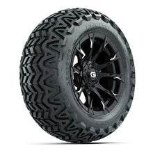 GTW® Diablo Gloss Black/Machined 14 in Wheels with 23x10-14 Predator All-Terrain Tires – Full Set