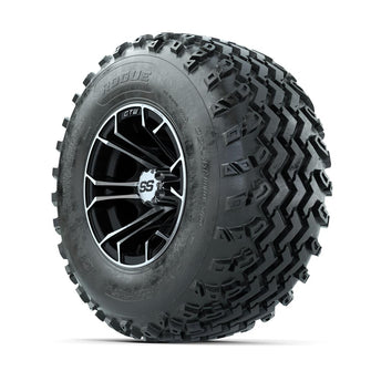 GTW Spyder Machined/Black 10 in Wheels with 22x11.00-10 Rogue All Terrain Tires – Full Set