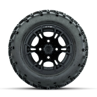 GTW Spyder Matte Black 10 in Wheels with 18x9.50-10 Sahara Classic All Terrain Tires  Full Set