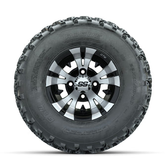 GTW Vampire Machined/Black 10 in Wheels with 22x11.00-10 Rogue All Terrain Tires  Full Set