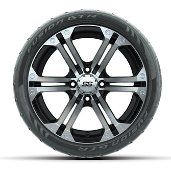 14ù GTW Specter Machined/Black Wheels with Fusion GTR Street Tires  Set of 4