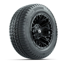 Juego de (4) ruedas GTW® Stellar Black de 12 pulgadas con neumáticos Fusion S/R Street 215/50-R12 PN# A19-765