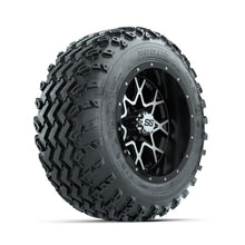 GTW Vortex Machined/Matte Black 12 in Wheels with 22x11.00-12 Rogue All Terrain Tires  Full Set