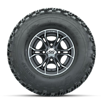 GTW Spyder Machined/Matte Grey 10 in Wheels with 22x11-10 Duro Desert All Terrain Tires – Full Set