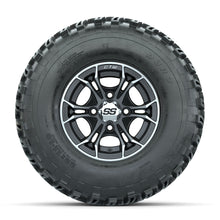 GTW Spyder Machined/Matte Grey 10 in Wheels with 22x11-10 Duro Desert All Terrain Tires  Full Set