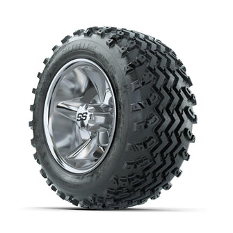 GTW Godfather Chrome 10 in Wheels with 18x9.50-10 Rogue All Terrain Tires – Full Set