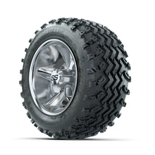 GTW Godfather Chrome 10 in Wheels with 18x9.50-10 Rogue All Terrain Tires  Full Set