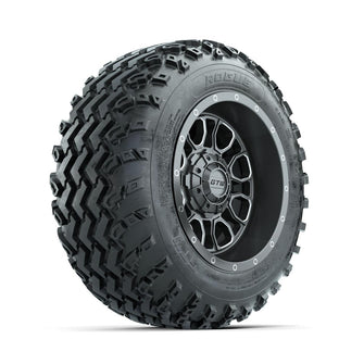 GTW Volt Gunmetal/Machined 12 in Wheels with 22x11.00-12 Rogue All Terrain Tires – Full Set