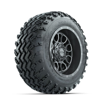 GTW Volt Gunmetal/Machined 12 in Wheels with 22x11.00-12 Rogue All Terrain Tires  Full Set