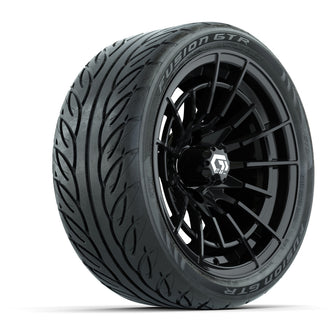 GTW Boost Gloss Black 14 in Wheels with 205/40-R14 Fusion GTR Steel Belted Street Tires  Full Set