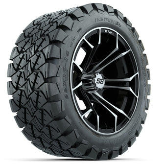 GTW Spyder Machined/Black 14 in Wheels with 22x10-14 GTW Timberwolf All-Terrain Tires  Full Set