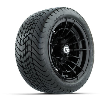 GTW® Boost Gloss Black 12 in Wheels with 215/35-12 Mamba Street Tires – Full Set