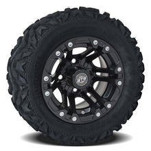 Set of (4) GTW 10 inch Specter Matte Black Wheels on Barrage Mud Tires