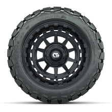 GTW® Barricade Gloss Black 14 in Wheels with 22x10-14 Timberwolf All-Terrain Tires – Full Set