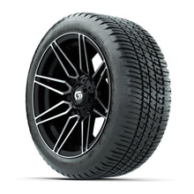 GTW® Stealth Gloss Black/Machined 14 in Wheels with 205/30-14 Fusion Street Tires – Full Set