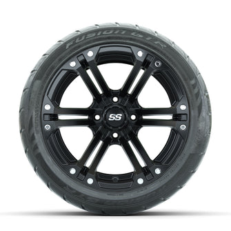 GTW Specter Matte Black 14 in Wheels with 225/40-R14 Fusion GTR Street Tires  Full Set