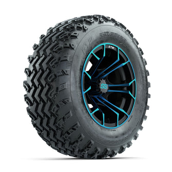 GTW Spyder Blue/Black 12 in Wheels with 23x10.00-12 Rogue All Terrain Tires  Full Set