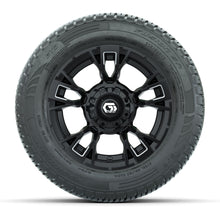 GTW Vandal Matte Black/Machined 12 in Wheels with 215/50-R12 Fusion S/R Steel Belt Radial Tires  Full Set