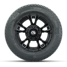 GTW® Vandal Matte Black/Machined 12 in Wheels with 215/50-R12 Fusion S/R Steel Belt Radial Tires – Full Set