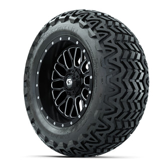 Set of (4) 14 in GTW Helix Machined & Black Wheels with 23x10-14 Predator All-Terrain Tires