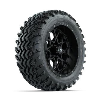 GTW Vortex Matte Black 14 in Wheels with 23x10.00-14 Rogue All Terrain Tires – Full Set