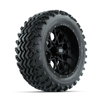 GTW Vortex Matte Black 14 in Wheels with 23x10.00-14 Rogue All Terrain Tires  Full Set