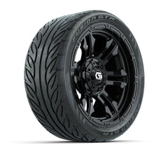 GTW® Shogun Gloss Black 14 in Wheels with 205/40-R14 Fusion GTR Steel Belted Street Tires – Full Set