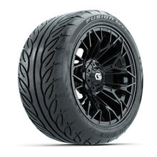 GTW Stellar Matte Black 14 in Wheels with 225/40-R14 Fusion GTR Street Tires  Full Set