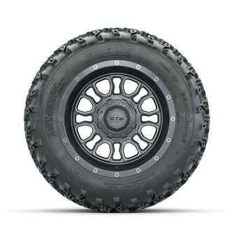 GTW Volt Gunmetal/Machined 12 in Wheels with 22x11.00-12 Rogue All Terrain Tires – Full Set