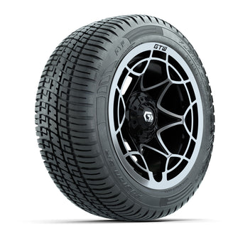 GTW Nexus Gloss Black 12 in Wheels with 215/50-R12 Fusion S/R Steel Belt Radial Tires  Full Set