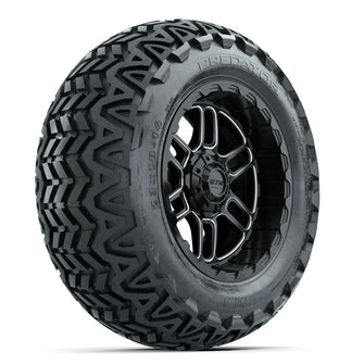 Set of (4) 14 in GTW Titan Machined & Black Wheels with 23x10-14 Predator All-Terrain Tires