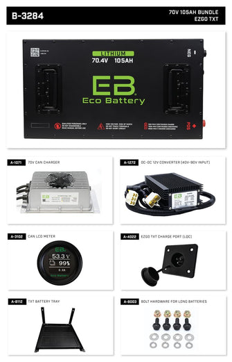 EZGO TXT Eco Lithium 70v 105Ah Battery Bundle