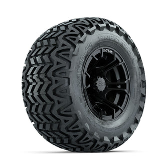 GTW Spyder Matte Black 10 in Wheels with 20x10-10 Predator All Terrain Tires  Full Set