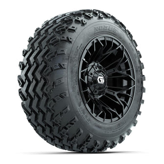 GTW Stellar Black 12 in Wheels with 22x11.00-12 Rogue All Terrain Tires – Full Set