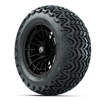 GTW Boost Gloss Black 14 in Wheels with 23x10-14 Predator All-Terrain Tires  Full Set