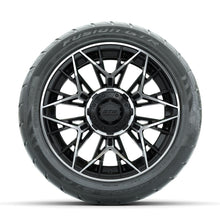 GTW Stellar Machined/Black 14 in Wheels with 225/40-R14 Fusion GTR Street Tires – Full Set