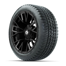 GTW® Vandal Matte Black/Machined 14 in Wheels with 205/30-14 Fusion Street Tires – Full Set