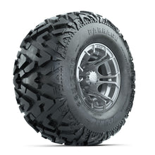 GTW Spyder Silver Brush 10 in Wheels with 22x10-10 Barrage Mud Tires  Full Set