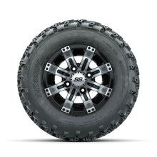 GTW Tempest Machined/Black 10 in Wheels with 20x10.00-10 Rogue All Terrain Tires  Full Set